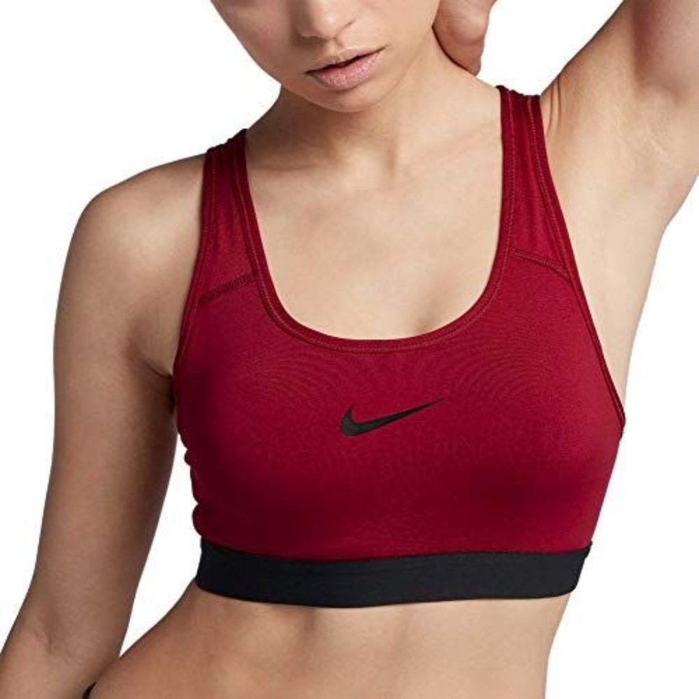 Nike Pro Classic Dri-FIT Sports Bra in Red Crush/Black Size M